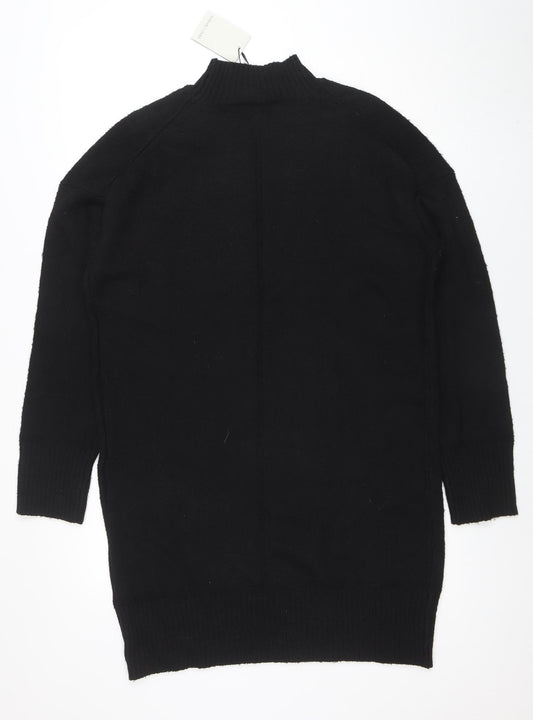 Nobody's Child Women's Black S High Neck Long Sleeve Knit Jumper Dress
