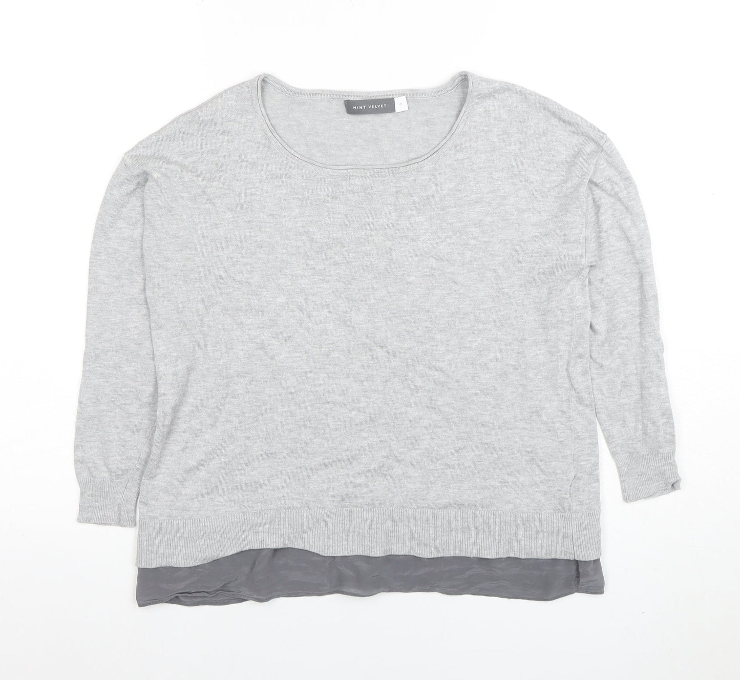 Mint Velvet Women’s Grey Size 10 Scoop Neck Knit Jumper