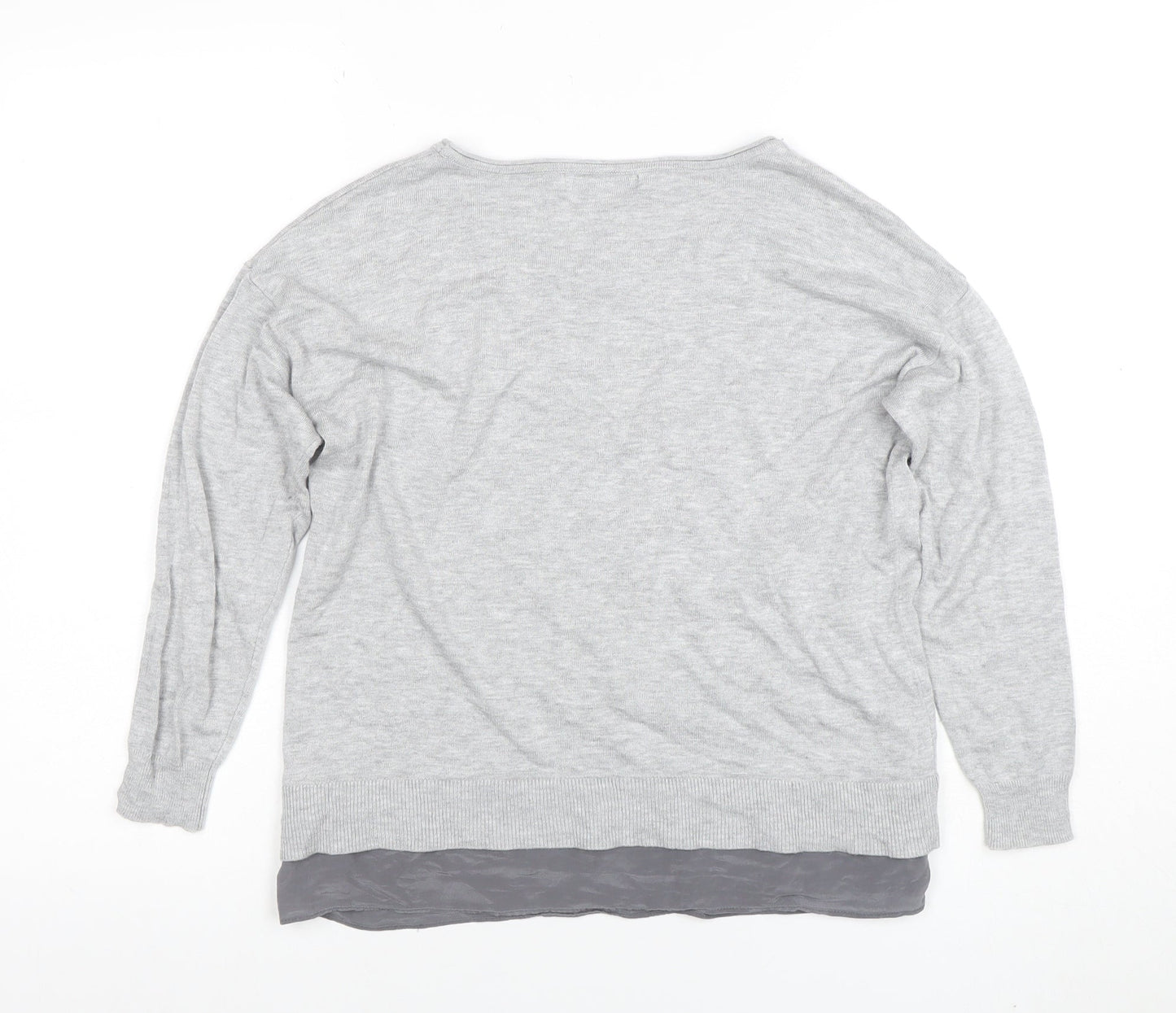 Mint Velvet Women’s Grey Size 10 Scoop Neck Knit Jumper