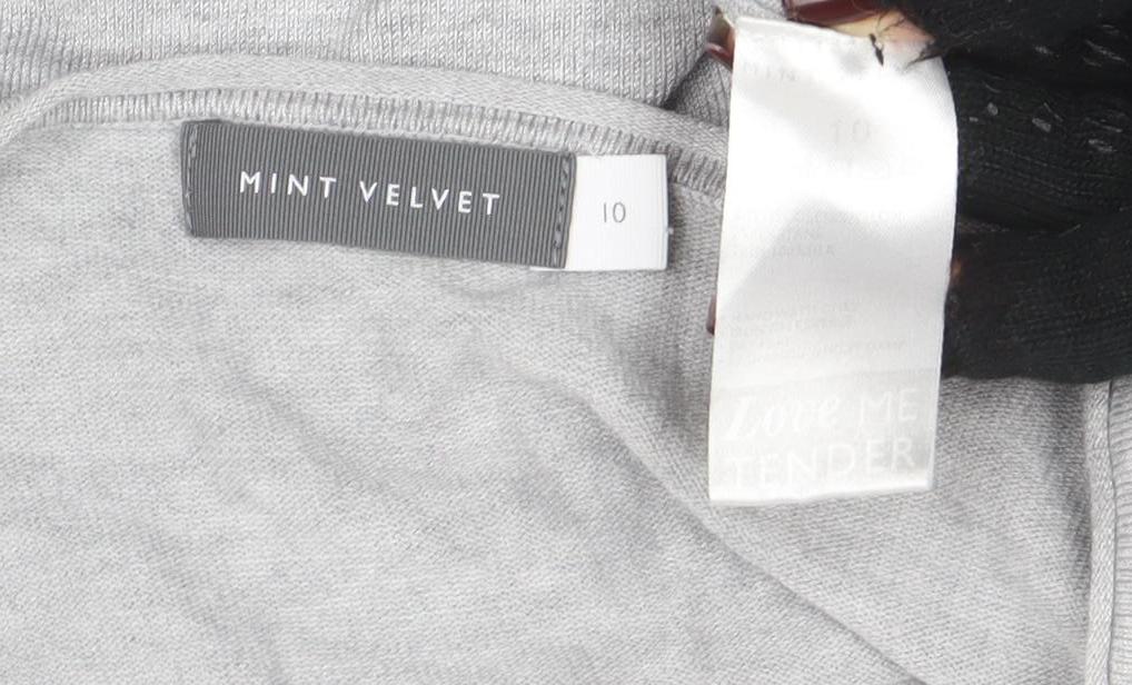 Mint Velvet Women’s Grey Size 10 Scoop Neck Knit Jumper