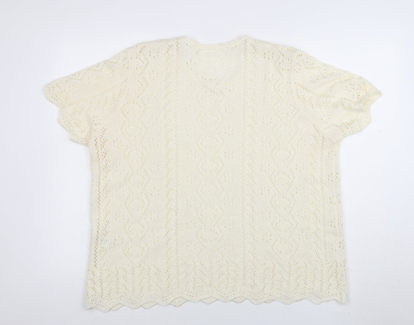 Berkertex Women Cream Knit Short Sleeve Jumper Size 22-24