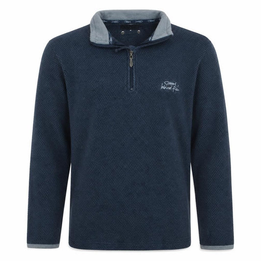 Weird Fish Men's Blue Cotton Blend 1/4 Zip Pullover Sweatshirt Size S