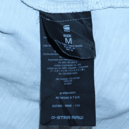 G-Star RAW Men's White Cotton Crew Neck Short Sleeve T-Shirt M