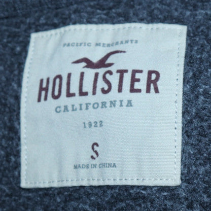 Hollister Men's Grey & Black 1/4 Zip Hoodie Small Pullover Sweatshirt