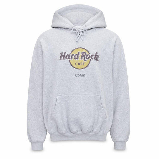 Hard Rock Cafe Rome Grey Men's Medium Pullover Hoodie Sweatshirt