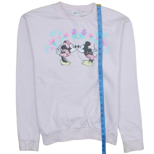Disney Womens Pink Mickey & Minnie Cotton Sweatshirt Size 10 M