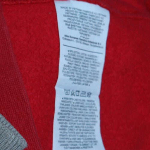 Nike Mens Red Crew Neck Pullover Sweatshirt Size M Cotton Blend