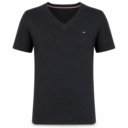 Tommy Hilfiger Denim Men's Black V-Neck Cotton T-Shirt Size S