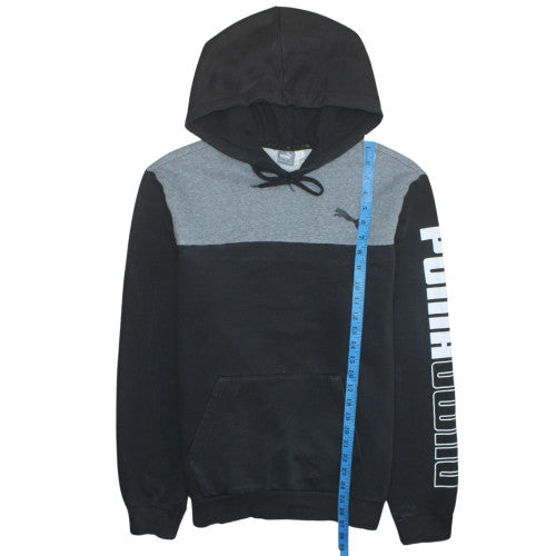 Puma Mens Black Pullover Hoodie L Logo Graphic Fleece Sweatshirt