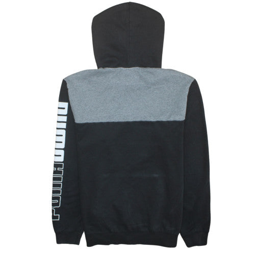 Puma Mens Black Pullover Hoodie L Logo Graphic Fleece Sweatshirt