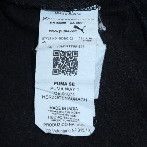 Puma Mens Black Pullover Hoodie L Logo Graphic Fleece Sweatshirt