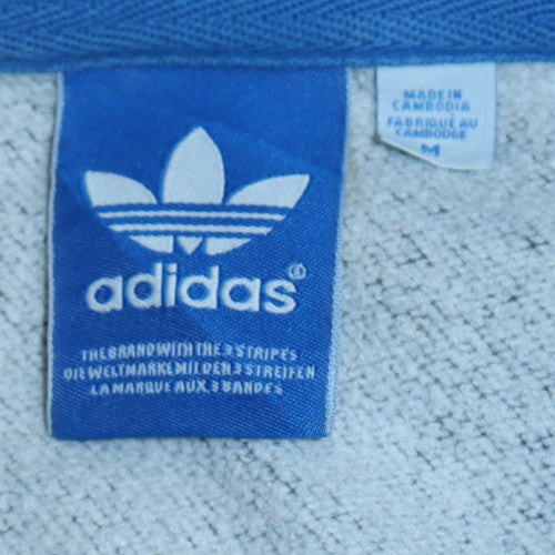 Adidas Mens Grey Full Zip Hoodie Size M Sports Casual