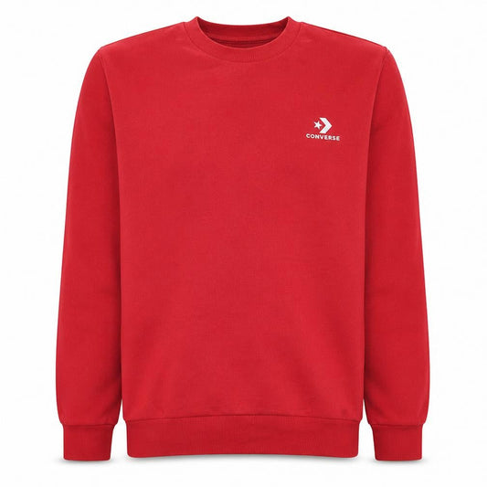 Converse Mens Red Crew Neck Sweatshirt Size M Cotton Blend Pullover