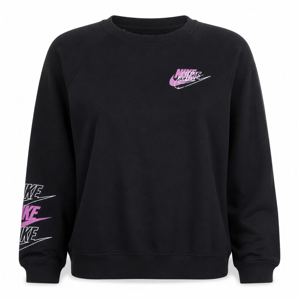Nike Womens Black Small Crew Neck Pullover Sweatshirt