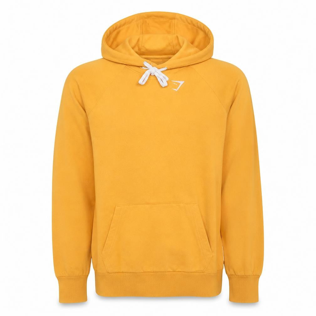 Gymshark Men's Yellow Pullover Hoodie Size S Lightweight Athletic