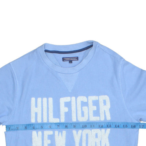 Tommy Hilfiger Boys Blue Pullover Sweatshirt Size 164 Crew Neck Logo Style