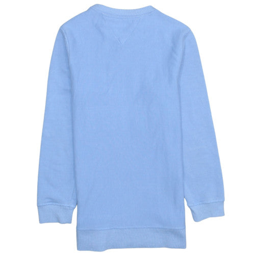 Tommy Hilfiger Boys Blue Pullover Sweatshirt Size 164 Crew Neck Logo Style
