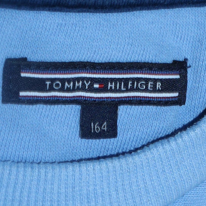 Additional view of Tommy Hilfiger boys’ blue pullover sweatshirt, size 164, crew neck logo style