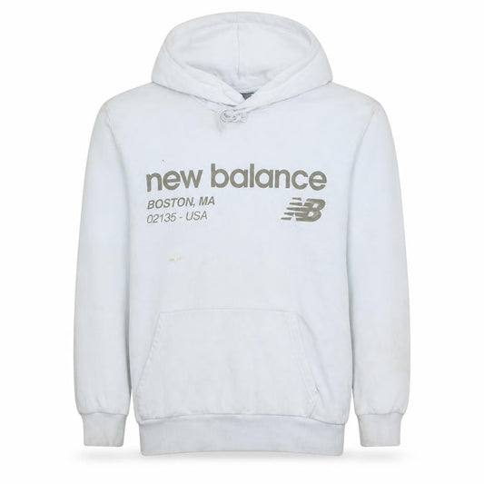 New Balance Men's White Pullover Hoodie S Logo Sportswear