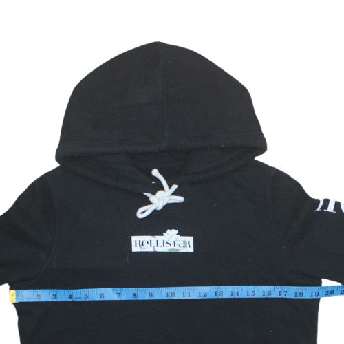 Hollister Womens Black Small Pullover Hoodie with Logo Detail