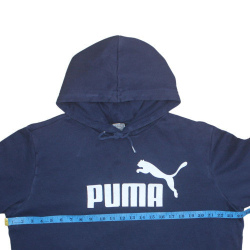 Puma Men's Blue Pullover Hoodie L Sports Fleece Regular Fit