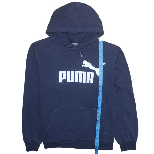 Puma Men's Blue Pullover Hoodie L Sports Fleece Regular Fit