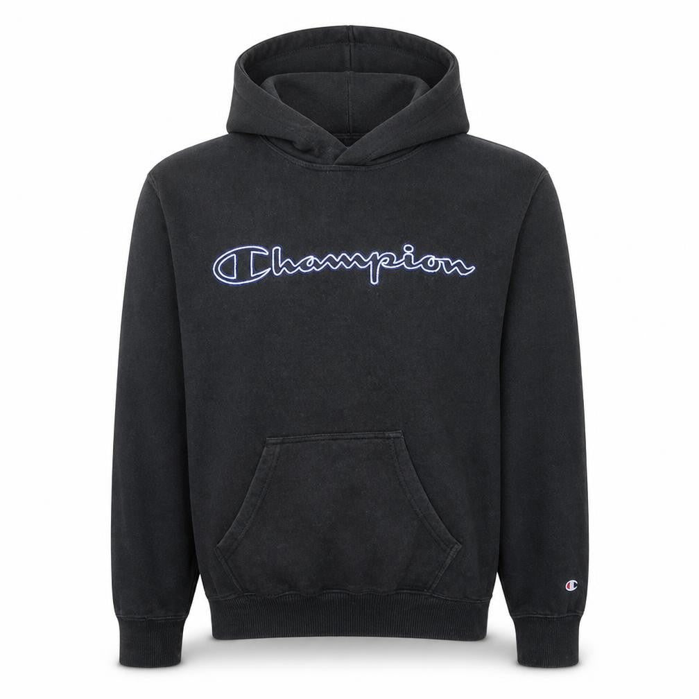 Champion Men’s Black Small Pullover Hoodie with Logo Front