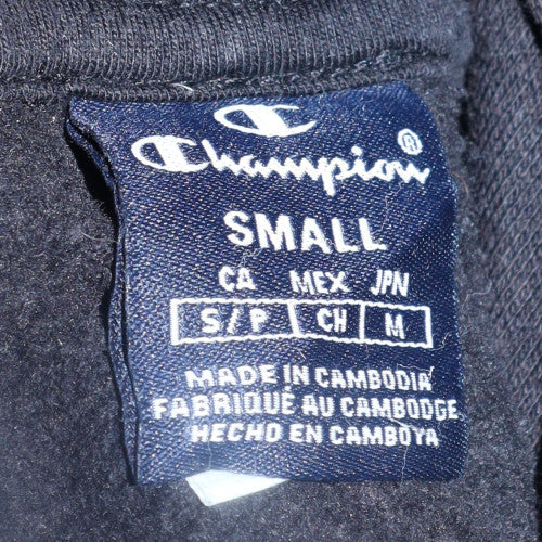 Champion Men’s Black Small Pullover Hoodie with Logo Front