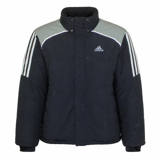 Adidas Womens Black Mid-Length Puffer Jacket Size M Winter Sports Style