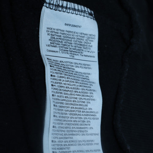 Converse Women Black Small Pullover Hoodie 80% Cotton Fleece