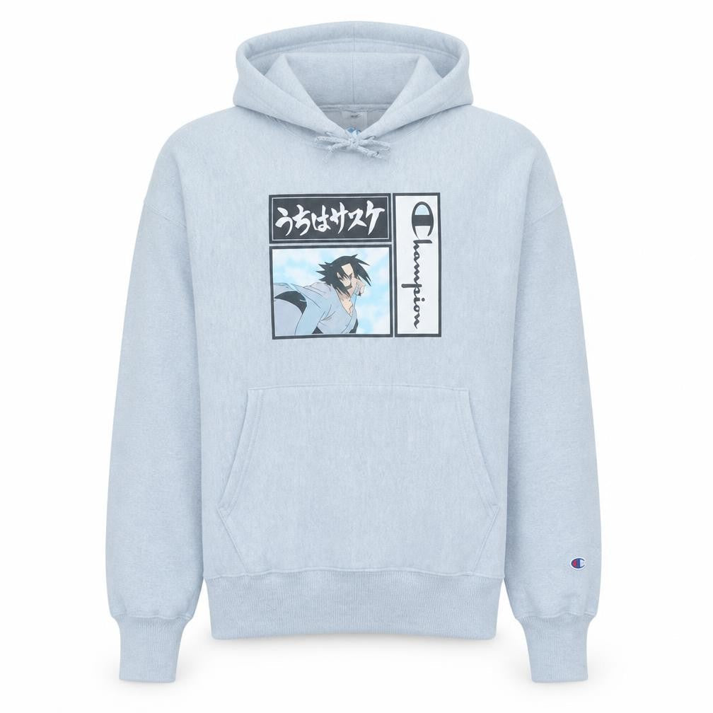Champion Mens Grey Anime Graphic Pullover Hoodie Small