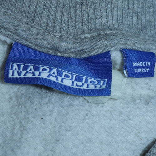 Napapijri Men's Grey Crew Neck Pullover Sweatshirt Size S