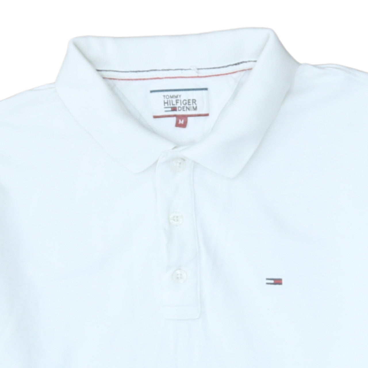 Tommy Hilfiger Men's White Cotton Polo Shirt Size M