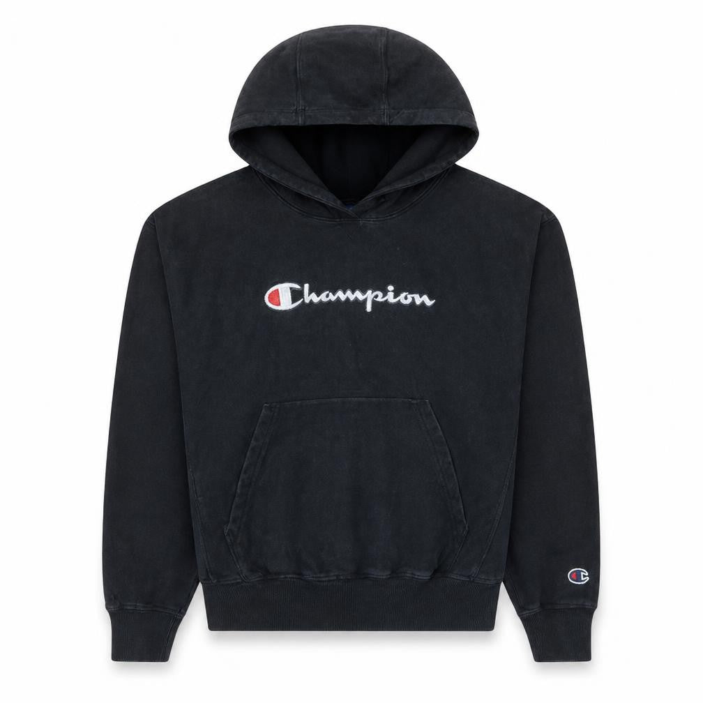 Champion Men's Black Pullover Hoodie Small Embroidered Logo