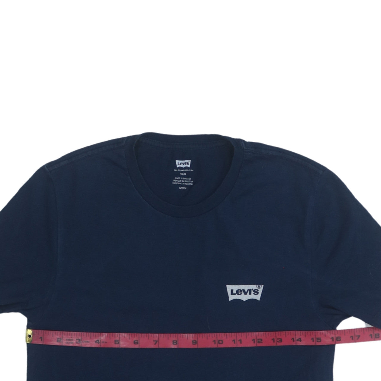 Levi's Men's Blue Slim Fit Crew Neck Cotton T-Shirt Size S