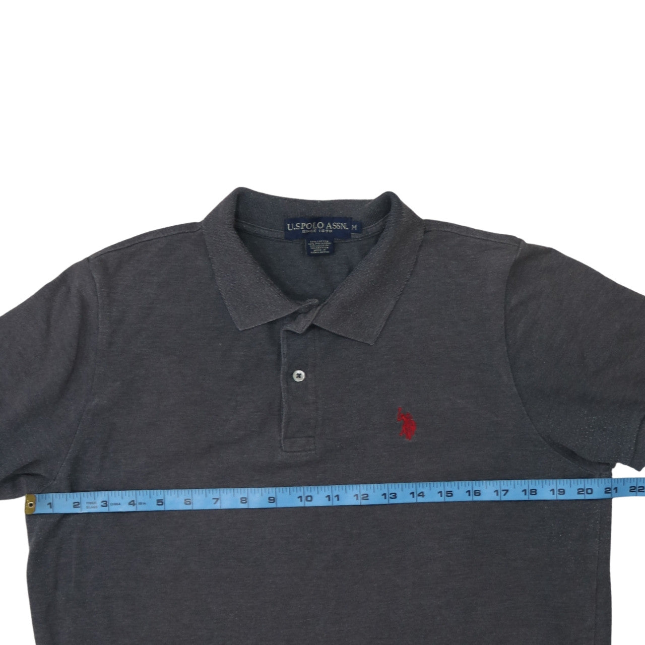 U.S. Polo Assn. Men's Grey Cotton Short Sleeve Polo Shirt M