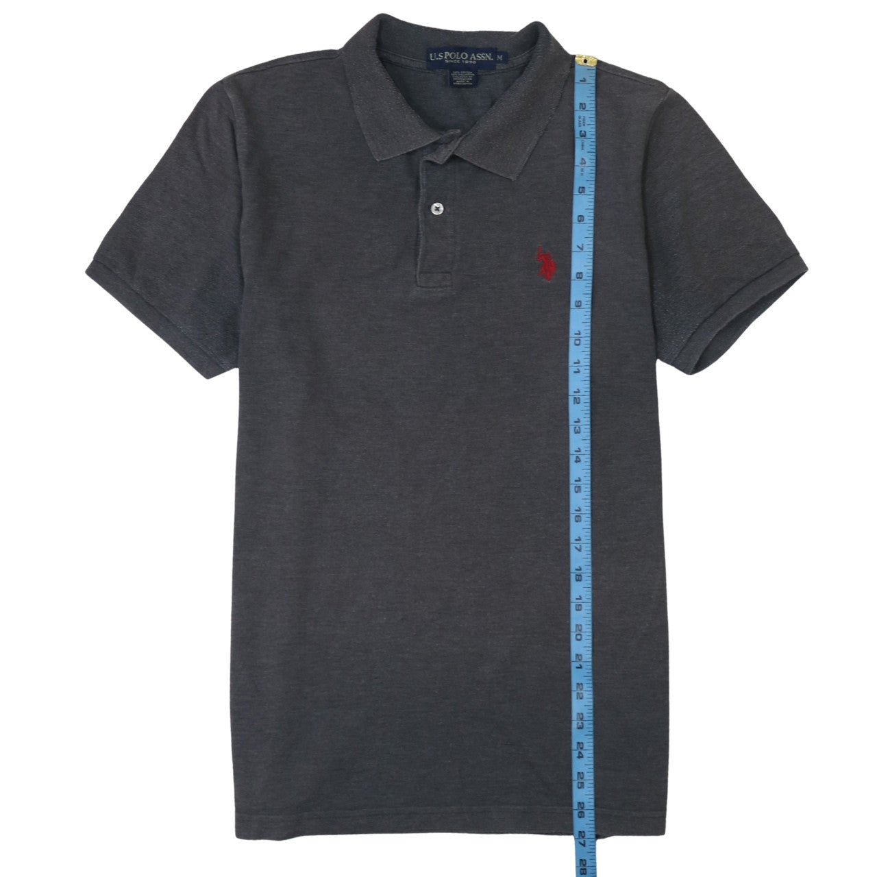 U.S. Polo Assn. Men's Grey Cotton Short Sleeve Polo Shirt M