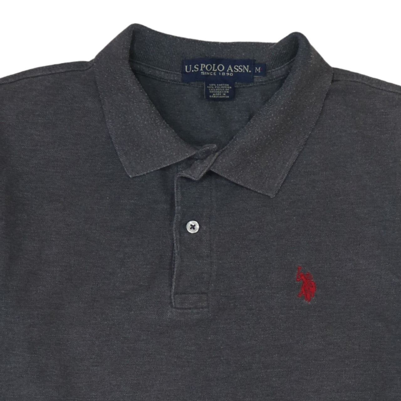 U.S. Polo Assn. Men's Grey Cotton Short Sleeve Polo Shirt M