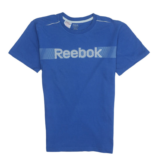 Reebok Teens Blue Short Sleeve Graphic Cotton T-Shirt L