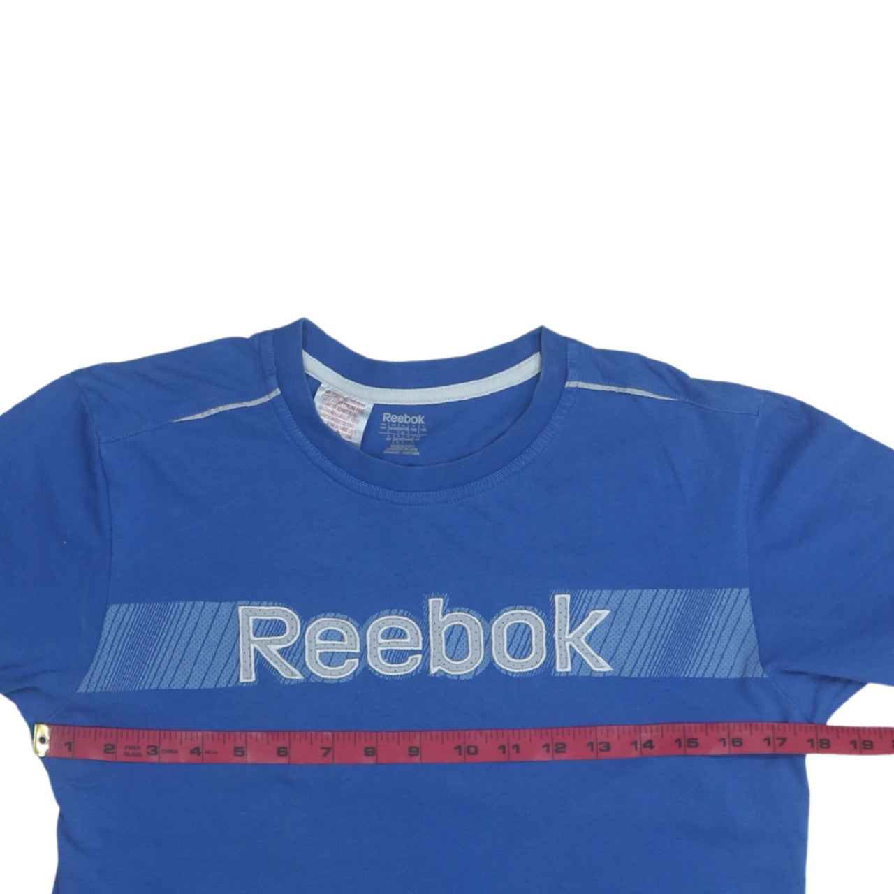 Reebok Teens Blue Short Sleeve Graphic Cotton T-Shirt L