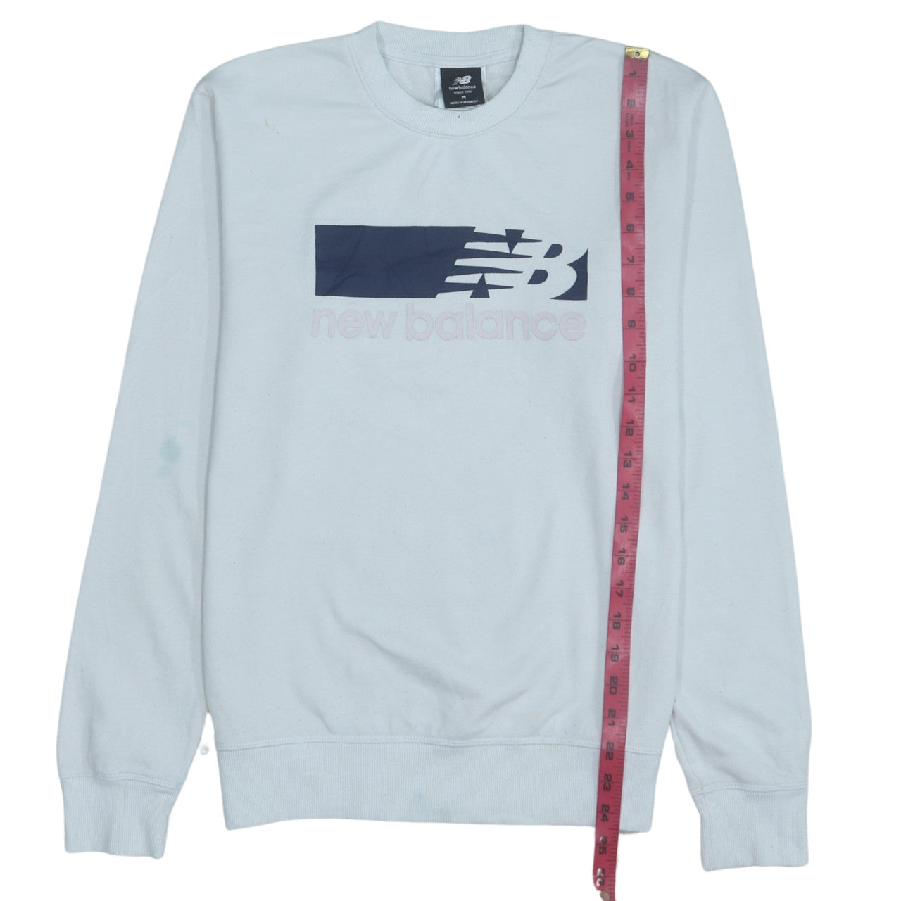 New Balance Men's White Logo Pullover Sweatshirt Size M