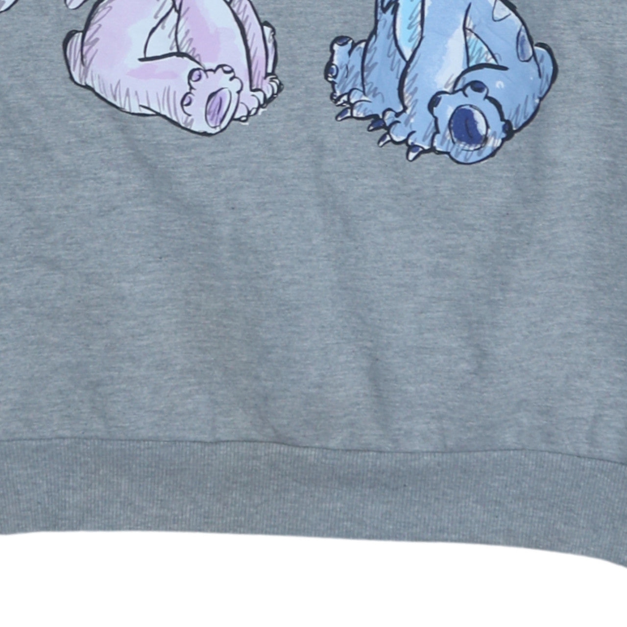 Disney Women Grey Lilo & Stitch Long Sleeve Pullover Sweatshirt Size L