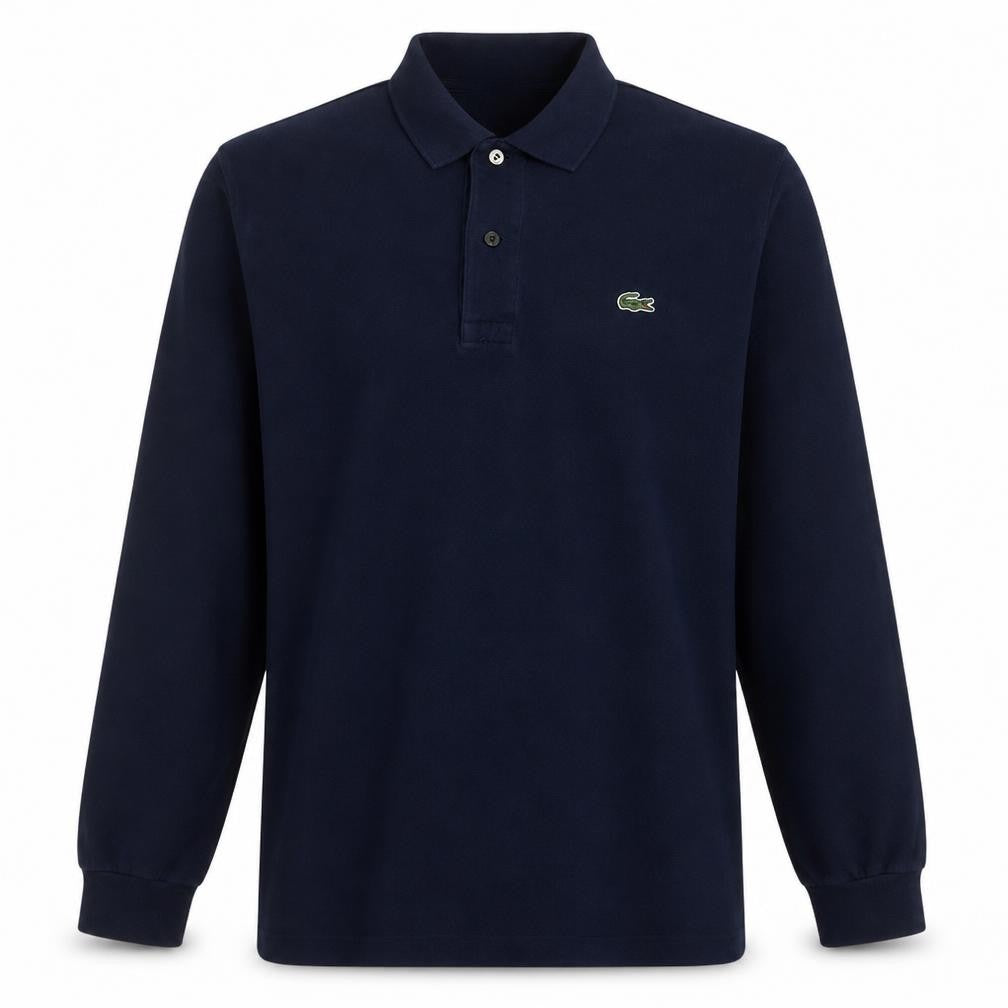 Lacoste Men's Blue Long Sleeve Collared Henley Sweatshirt M