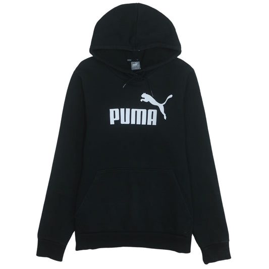Puma Men's Black Pullover Hoodie Size L Logo Fleece Sweatshirt