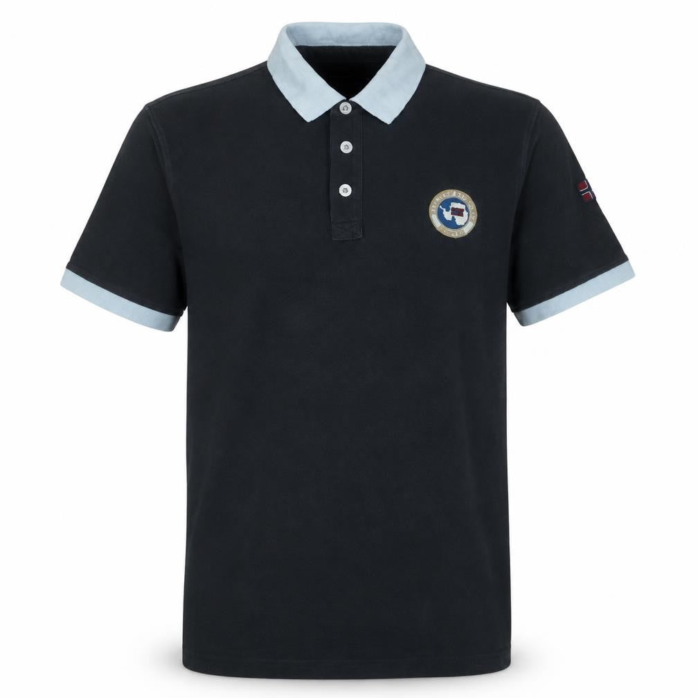 Napapijri Men Black Regular Fit Cotton Polo Shirt M