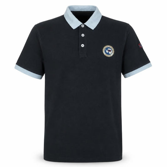Napapijri Men Black Regular Fit Cotton Polo Shirt M