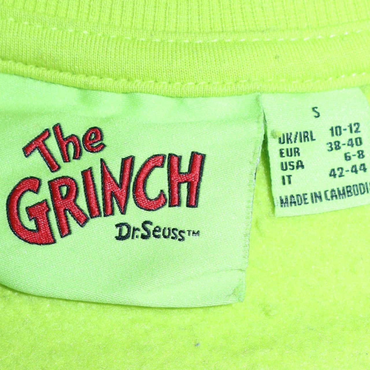 The Grinch Unisex Green Pullover Sweatshirt S Christmas Graphic