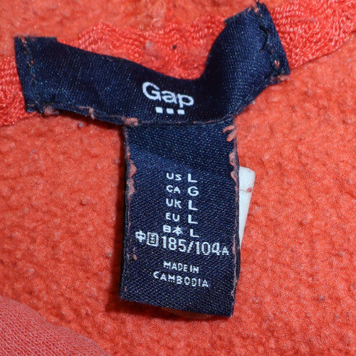 GAP Women’s Orange Pullover Hoodie L Logo Graphic Casual Fleece