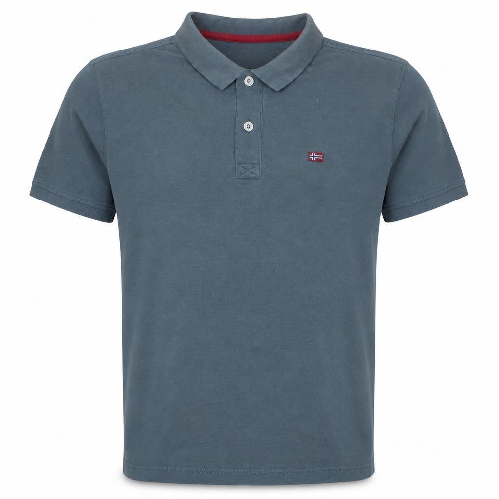 Napapijri Men's Blue Cotton Short Sleeve Polo Shirt M