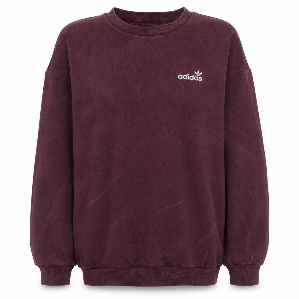 Adidas Women's Burgundy Crew Neck Sweatshirt Size 10 Cotton Blend